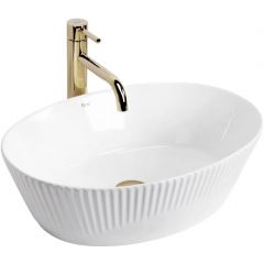 Rea Astoria REAU0641 umywalka 49.5x34.4 cm owalna nablatowa biała