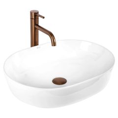 Rea Cleo REAU7881 umywalka 50x35 cm owalna nablatowa biały połysk