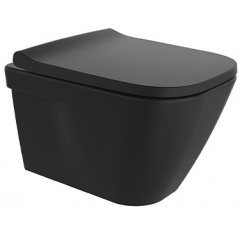 Sanindusa Look 134936264 miska wc z deską wolnoopadającą wisząca bez kołnierza czarny mat