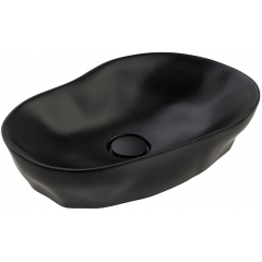 Sanindusa Magmma 147389264 umywalka 60x39.6 cm owalna nablatowa czarna