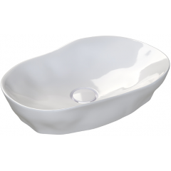 Sanindusa Magmma 147389604 umywalka 60x39.6 cm owalna nablatowa biała