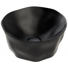 Sanindusa Magmma 147774264 umywalka 42.5x42.5 cm okrągła nablatowa czarna