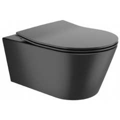 Sanindusa URB.Y 140947264 miska wc z deską wolnoopadającą wisząca bez kołnierza czarny mat