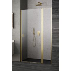 Radaway Nes Brushed Gold DWJ II 100361009901R drzwi prysznicowe 100 cm uchylne złoty szczotkowany/szkło przezroczyste