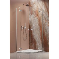 Radaway Fuenta Chrome PDD 13840020101L kabina prysznicowa część lewa 80x80 cm półokrągła chrom połysk/szkło przezroczyste