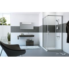 Huppe Classics 2 4-kąt C20103069322 kabina prysznicowa 90x90 cm kwadratowa srebrny połysk/szkło przezroczyste