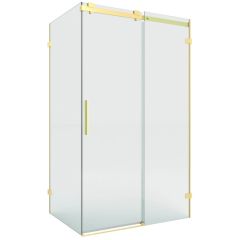 New Trendy Softi X Gold Brushed EXK8970 kabina prysznicowa 100x80 cm prostokątna złoty szczotkowany/szkło przezroczyste