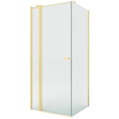 New Trendy New Soleo Gold Brushed K4201WP kabina prysznicowa 90x80 cm prostokątna złoty szczotkowany/szkło przezroczyste