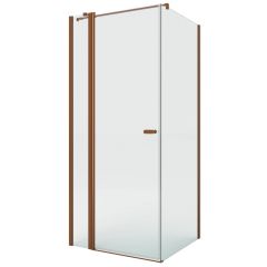 New Trendy New Soleo Copper Brushed K4378WP kabina prysznicowa 80x70 cm prostokątna miedź szczotkowany/szkło przezroczyste