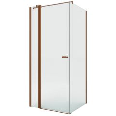 New Trendy New Soleo Copper Brushed K1984WP kabina prysznicowa 90x80 cm prostokątna miedź szczotkowany/szkło przezroczyste