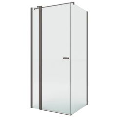 New Trendy New Soleo Gunmetal Brushed K2150WP kabina prysznicowa 90x80 cm prostokątna gunmetal szczotkowany/szkło przezroczyste