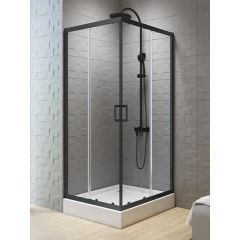 New Trendy New Varia Black K5162 kabina prysznicowa 90x90 cm kwadratowa czarny mat/szkło przezroczyste