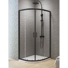 New Trendy New Varia Black K5474 kabina prysznicowa 90x90 cm półokrągła czarny mat/szkło przezroczyste