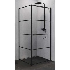 New Trendy Superia Black K0604 kabina prysznicowa 90x90 cm kwadratowa czarny półmat/szkło ze wzorem