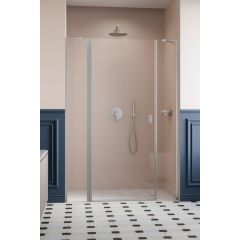 Radaway Nes Brushed Nickel DWJS 100381309101L drzwi prysznicowe 130 cm uchylne szczotkowany/szkło przezroczyste