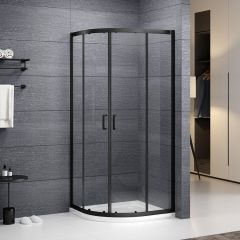 Roth Albis Black N0787 kabina prysznicowa 90x90 cm półokrągła czarny mat/szkło przezroczyste