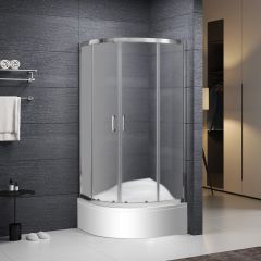 Roth Mundis N0805 kabina prysznicowa 90x90 cm półokrągła chrom połysk/szkło ze wzorem