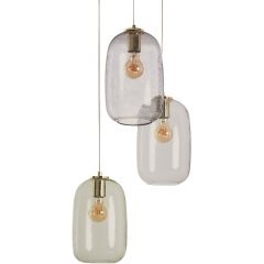 Abruzzo Claro ABR3SKCLA lampa wisząca 3x40 W zielona-przezroczysta-złota-fioletowa