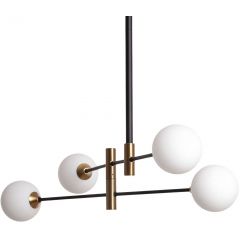 Abruzzo Milano ABR4KLWZ lampa wisząca 4x20 W czarna-złota-mleczna