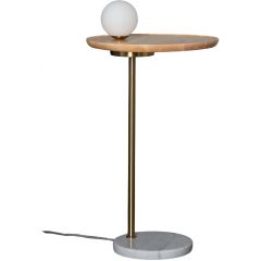 Abruzzo Meblo ABRSLMEBLOG9 lampa stojąca 1x12 W biała-złota-drewno-marmur