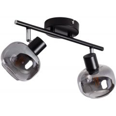 Abruzzo Nino ABRSLWN2XE14 lampa podsufitowa 2x20 W czarna-przydymiona-srebrna