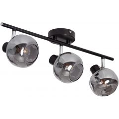 Abruzzo Nino ABRSLWN3XE14 lampa podsufitowa 3x20 W czarna-przydymiona-srebrna