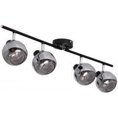 Abruzzo Nino ABRSLWN4XE14 lampa podsufitowa 4x20 W czarna-przydymiona-srebrna