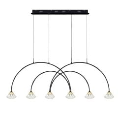 Altavola Design Tiffany LA059CL4black lampa wisząca 6x3 W czarna