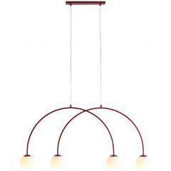 Aldex Una 1116L15S lampa wisząca 4x10 W czerwona