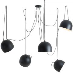 Aldex Noor 1122F1 lampa wisząca 5x15 W czarna