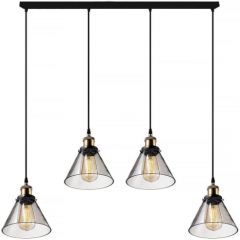 Altavola Design New York Loft LA034CL4smoky lampa wisząca 4x40 W mosiądz-przydymiona