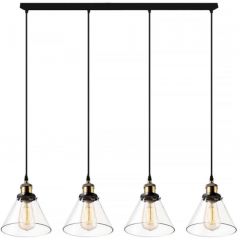 Altavola Design New York Loft LA034CL4 lampa wisząca 4x40 W mosiądz-przezroczysta