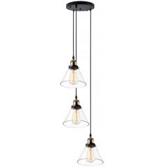 Altavola Design New York Loft LA034CO3 lampa wisząca 3x40 W mosiądz-przezroczysta
