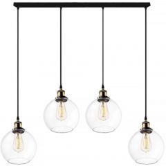 Altavola Design New York Loft LA035CL4 lampa wisząca 4x40 W mosiądz-przezroczysta