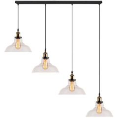 Altavola Design New York Loft LA040CL4clear lampa wisząca 4x40 W mosiądz-przezroczysta