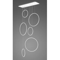 Altavola Design Ledowe Okręgi LA076P90in4kwhitedimm lampa wisząca 6x130 W biała