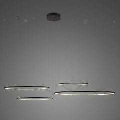 Altavola Design Ledowe Okręgi LA084CO415010010080in3kblack lampa wisząca 4x130 W czarna