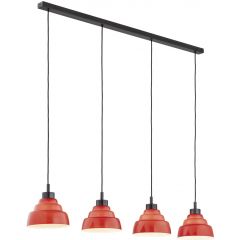 Argon Ventura 1859 lampa wisząca 4x15 W czerwona-tytan