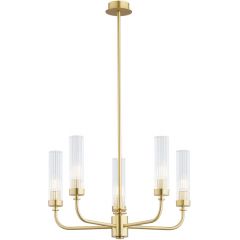 Argon Preston 2196 lampa wisząca 5x7 W mosiądz-przezroczysta