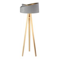 BPS Koncept Galaxy 060P014 lampa stojąca 1x60 W szara-drewno-srebrna