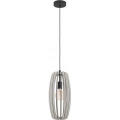 Eglo Bajazzara 900502 lampa wisząca 1x40 W czarna-szary/popielaty