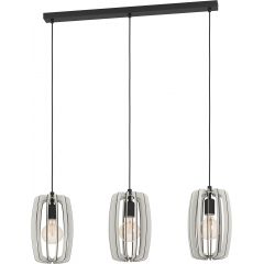 Eglo Bajazzara 900503 lampa wisząca 3x40 W czarna-szary/popielaty