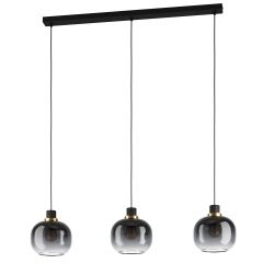 Eglo Oilella 99617 lampa wisząca 3x40 W czarna-szary/popielaty
