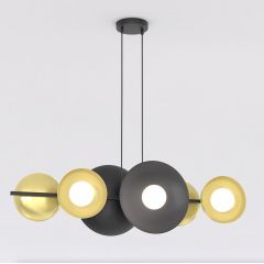 Emibig Volum 6 BL Gold 14836 lampa wisząca 6x8 W czarna-złota