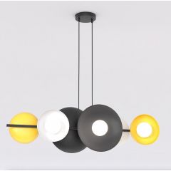 Emibig Volum 6 BL Mix 14856 lampa wisząca 6x8 W biała-czarna-złota