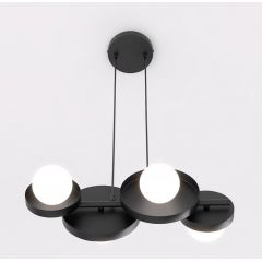 Emibig Model 4 Black 14864 lampa wisząca 4x8 W czarna