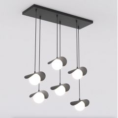 Emibig Ritual 6 Black 14906 lampa wisząca 6x8 W czarna