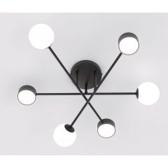 Emibig Halon 15586 lampa podsufitowa 6x8 W czarna