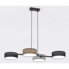Emibig Drumz 15664 lampa wisząca 4x10 W czarna-szary/popielaty-beżowa
