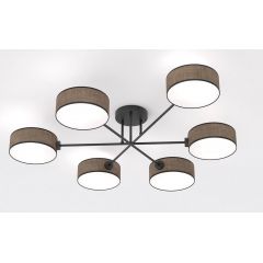 Emibig Maga 15696 lampa podsufitowa 6x10 W brązowa